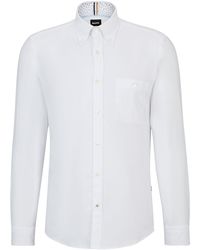 BOSS - Slim-Fit Hemd aus Oxford-Baumwolle mit Button-Down-Kragen - Lyst