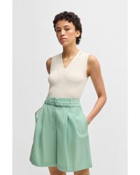 BOSS - Sleeveless Knitted Top With Cut-Out Details - Lyst