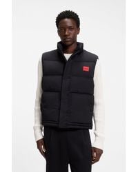 HUGO - Lightweight Puffer Gilet With Logo Detail - Lyst