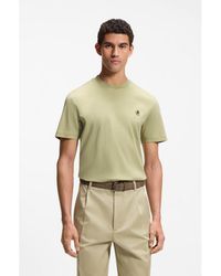 BOSS - Cotton T-Shirt With Double-B-Monogram Badge - Lyst