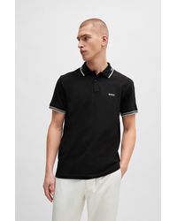 BOSS - Stretch-cotton Slim-fit Polo Shirt With Branding - Lyst