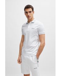 BOSS - Interlock-cotton Slim-fit Polo Shirt With Mesh Logo - Lyst