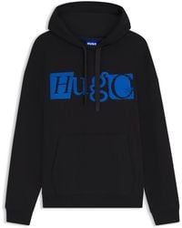HUGO - Hoodie Van Katoenen Badstof Met Logo - Lyst
