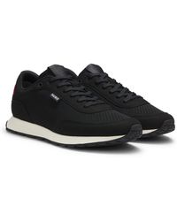 HUGO - Knitted-Upper Trainers With Logo Flag - Lyst