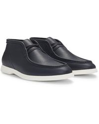 BOSS - Desert Boots Aus Gewalktem Leder Mit Blatteinsatz - Lyst