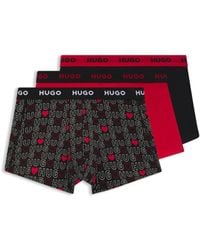 HUGO - Logo Cotton Boxers (Pack Of Three) - Lyst