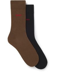 HUGO - Two-Pack Of Regular-Length Socks With Logos - Lyst