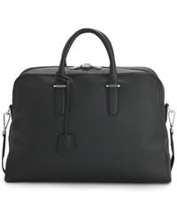 BOSS - Grained Leather Holdall With Logo Keyholder - Lyst