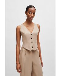 BOSS - Slim-fit Waistcoat With Cut-out Back - Lyst