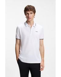 HUGO - Stretch-Cotton Slim-Fit Polo Shirt With Contrast Trims - Lyst