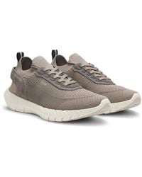 BOSS - Motion Trainers With Knitted Uppers And Leather Trims - Lyst