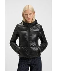 HUGO - Water-Repellent Puffer Jacket With Contrast Logo - Lyst