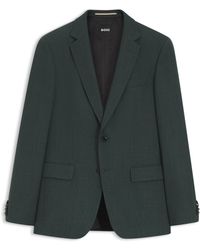 BOSS - Slim-Fit Blazer Van Stretchwol Met Dessin - Lyst