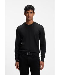 BOSS - Crew-Neck Sweater Crafted From Virgin Wool - Lyst