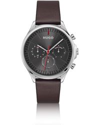 HUGO - Tone Watch With Leather Strap - Lyst