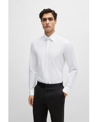 BOSS - Slim-fit Dress Shirt In Easy-iron Stretch Cotton - Lyst