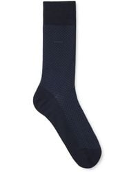 BOSS - Regular-length Patterned Socks In A Mercerized-cotton Blend - Lyst