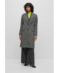 BOSS - Slim-fit Coat In A Structured Cotton Blend - Lyst