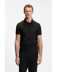 BOSS - Regular-Fit Cotton Knit Polo With 3D Jacquard Design - Lyst