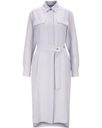 BOSS by Hugo Boss Long-length Melange Shirt Dress With Concealed Placket - Purple