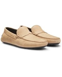 BOSS - Loafer Aus Nubukleder Mit Profilsohle - Lyst
