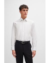 BOSS - Regular-fit Shirt In Easy-iron Stretch-cotton Poplin - Lyst
