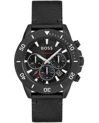 BOSS - Dial Chronograph Watch With Fabric Strap - Lyst