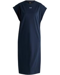 BOSS - Cotton-jersey T-shirt Dress With Puff Logo - Lyst