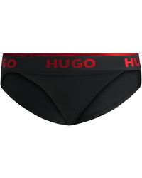 HUGO - Slip Van Stretchkatoen Met Logotailleband - Lyst