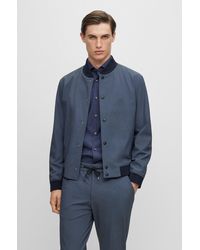 BOSS - Slim-fit Jacket In Micro-patterned Performance-stretch Jersey - Lyst