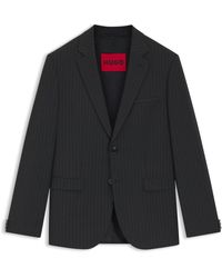 HUGO - Extra Slim-Fit Sakko Aus Stretch-Popeline Mit Nadelstreifen - Lyst