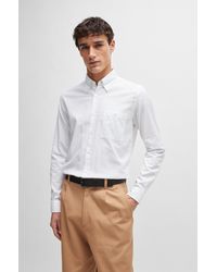 BOSS - Slim-fit Shirt In Oxford Cotton With Button-down Collar - Lyst