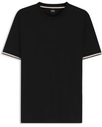 BOSS - Kurzarmshirt T-Shirt mit Signature-Streifen am Ärmel - Lyst