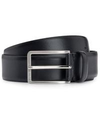 BOSS - Italian-Leather Belt With Brushed Hardware - Lyst