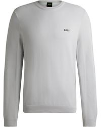 BOSS - Pullover Aus Dry-Flex-Gewebe Mit Rundhalsausschnitt Und Logo - Lyst
