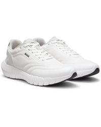 BOSS - Running Trainers With Leather Trims - Lyst