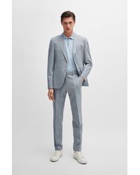 BOSS - Regular-fit Suit In Micro-patterned Cloth - Lyst