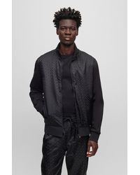 BOSS - Cotton-blend Regular-fit Sweatshirt With Monogram Pattern - Lyst
