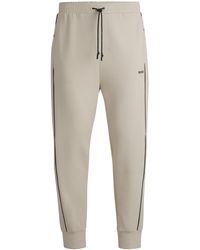 BOSS - Stretch-cotton Tracksuit Bottoms With Emed Artwork - Lyst