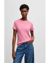 BOSS - Cotton-Jersey Slim-Fit T-Shirt With Tonal Logo - Lyst