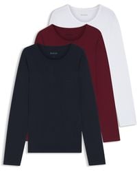 BOSS - Set Van Drie Katoenen Ondershirts Met Logo's - Lyst