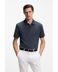 BOSS - Cotton Polo Shirt With Bubble Structure - Lyst