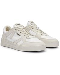 BOSS - Mixed-material Trainers With Nubuck And Leather - Lyst