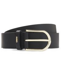HUGO - Leather Belt With-Tone Hardware - Lyst