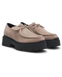 HUGO - Derbys Aus Veloursleder Mit Abnehmbarer Logo-Applikation - Lyst