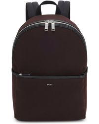 BOSS - Canvas Backpack With Logo Lettering - Lyst