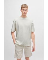 BOSS - Cotton-towelling Relaxed-fit T-shirt With Logo Detail - Lyst