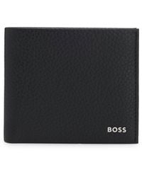 BOSS - Grained-Leather Wallet With Logo Lettering - Lyst