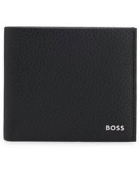 BOSS - Grained-Leather Wallet With Logo Lettering - Lyst