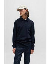 BOSS - Long-sleeved Polo Shirt With Embroidered Logo - Lyst